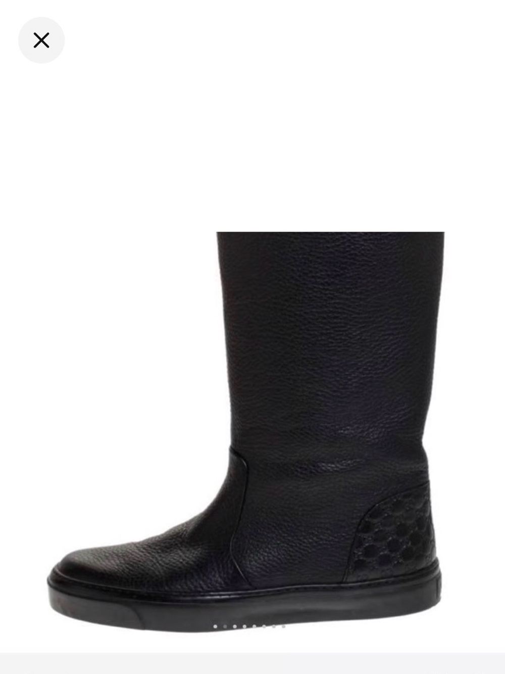 Gucci Black Leather Mid-Calf Boots